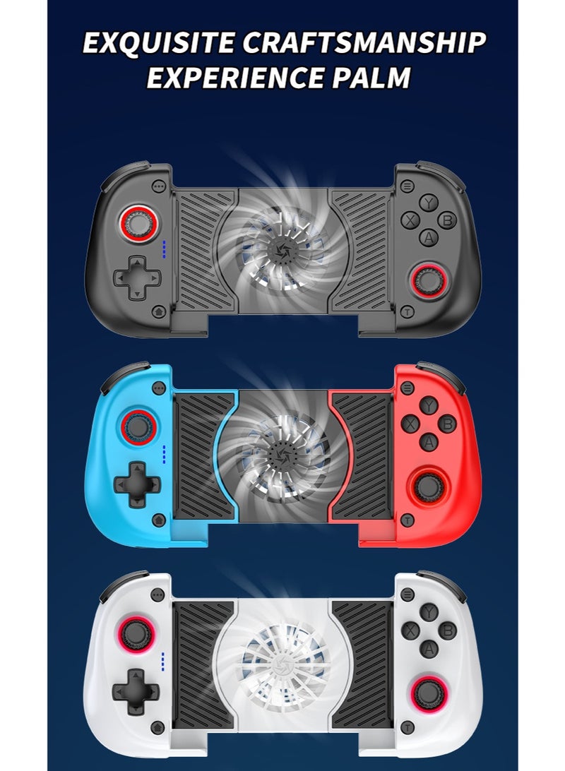 RALAN Classic Stretching Gamepad X3 Cooling Fan Gaming Controller Stretching:127~180mm/5-7.1inch for Nintendo Switch/Windows/Android V3 Direct Mode /iOS 13.4 or above Mac OS MFI Mode/Android Phone Tablet Standard HID Mode with Hall Joystick, Linear Hall Trigger, Dual Vibration Motor, 370mAh Lithium Battery Play 10 Hours - Image 3